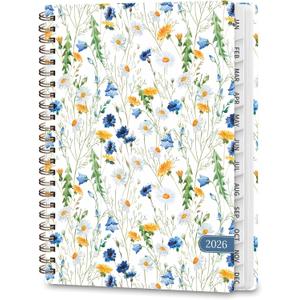 2026 Planner, Weekly and Monthly Calendar Planner, Academic Daily Agenda (Jan 2026 - Dec 2026), Hardcover Planning Notebook for Office Accessories and School Supplies, Scattered Flowers