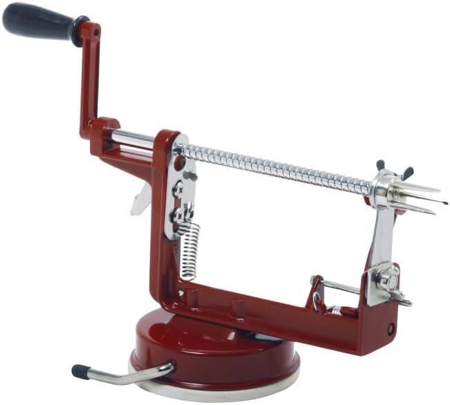 Norpro Apple Master-Apple, Potato, Parer, Slicer & Corer with Vacuum Base, Red frame