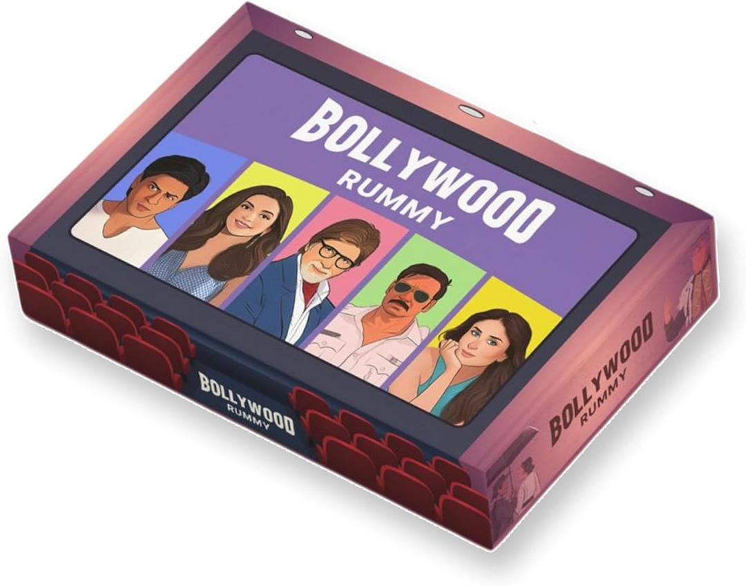 Bollywood Rummy Card Game | Great Gift for Bollywood Fans | Create Movie Sets with Celebs, Plots & Locations | 28 Players | Fun for Game Nights, Parties & Family Time