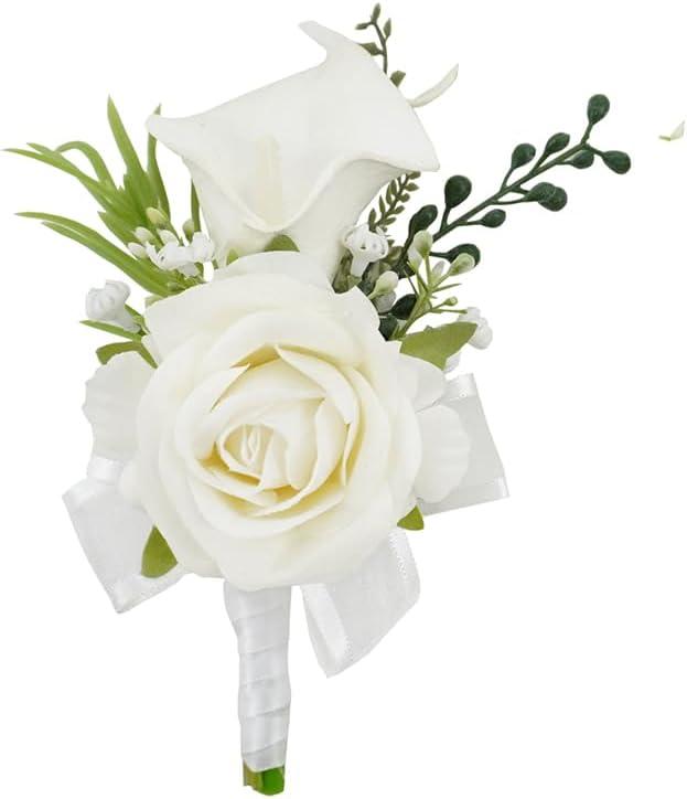 1Pc Single Ivory White Boutonnieres for Men Wedding Prom
