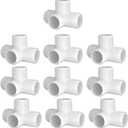 letsFix 4 Way PVC Fittings 3/4 Inch (10-Pack), Furniture-Grade, Heavy-Duty Pipe Connectors for Plumbing, DIY Projects, and Home Furniture Assembly, Compatible with 3/4" Schedule 40 PVC Pipes