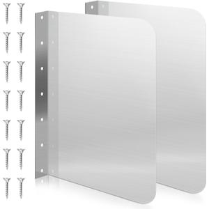 Therwen 2 Pcs Stainless Steel Side Splash Guard for Sink 15 x 20 Inch Wall Mount Guard with Screws Commercial Restaurant Hand Sink and Compartment Prep Sink Kitchen Sink Splash Protector Supply