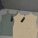 Totatuit 2PCS Summer Tank Tops for Women 2025 Basic Spaghetti Straps Camisoles Scoop Neck Sleeveless Cami Shirts for Under Clothes Nude+Green L