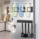 2 x Magnetic Cup Holder for Stanley 40 oz, Fridge Magnet Organizer Set Include Stanley Cup Holder - Tumbler Lid Organizer - 6 Hooks for Storage Kitchen Accessories, Storage for Stanley Accessories