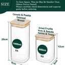 LIBWYS 12-Pack Square Glass Storage Jars with Bamboo Lids (0.6Qt/1.06Qt) - Stackable Food Containers for Pantry Organization, Coffee, Flour, Snacks, Tea | Kitchen Canisters Set