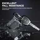 JEANUE-Waterproof Airtag Holder Keychain Case,Compatible Apple Air Tag Tracker with Key Ring, Keys/Dog Collar/Luggage (Black 2pack)