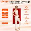 Red Light Therapy Mat for Body, Large 39"x24" Infrared Light Pad with 400 LEDs Tri-Chip 660nm & 850nm, Red Light Blanket for Back, Leg, Joint & Muscle Pain, 9 Timer, Max 60W