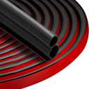 40 Feet Rubber Weather Stripping Door Seal Large Gap, Extra Thick Self-Adhesive D-Shaped Door Weather Stripping Seal Strip for Door Frame Door Insulation Strip Soundproofing (Black)