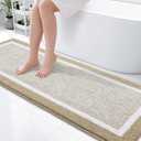OLANLY Bathroom Rugs 70x24, Extra Soft and Absorbent Microfiber Bath Mat, Non-Slip, Machine Washable, Quick Dry Shaggy Bath Carpet, Suitable for Bathroom Floor, Tub, Shower (Long, Beige)