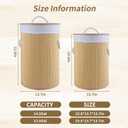 2 Pack Bamboo Laundry Hamper with Lid, Tall Storage Basket