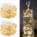 2Pack Fairy Lights Plug in, 33Ft 100 LEDs Waterproof Silver Wire Firefly Lights, Adaptor Included, Starry String Lights for Wedding Indoor Outdoor Christmas Patio Garden Decoration, Warm White