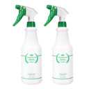 Plastic Spray Bottle 2 Pack, 32 Oz, All-Purpose Heavy Duty Spraying Bottles Leak Proof Mist Empty Water Sprayer for Cleaning Solution, Essential Oils, Hair, Planting with Adjustable Nozzle - Green