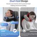 ZIKEE Ergonomic Travel Neck Pillow for Airplane, Dual-Hold Design to Stabilize Head and Neck on Flights, Ear-Free Memory Foam Airplane Travel Pillow, Quality Carrying Case, Breathable & Washable Cover