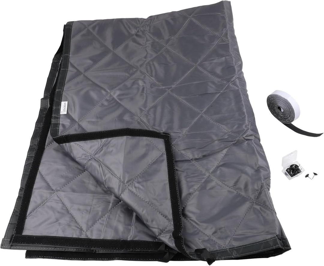 Oxford Cloth Antifreeze Thermal Insulation Window Curtain Set with Three-Layer Heat Retention Design for Winter Energy Saving in Home, Includes Self-Adhesive Fasteners and Push Pins(39in x 63in)