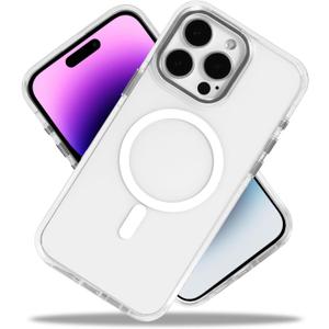 ZHEGAILIAN for iPhone 16 Pro Max Case, Compatible with MagSafe, Military-Grade Protection, All-Around Shockproof Corners, Magnetic Cell Phone Case for iPhone 16 Pro Max - Clear White