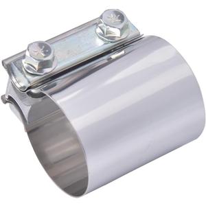ID 2 Inch Butt Joint Exhaust Band Clamp-Stainless Steel Sleeve Coupler-fits OD 2" Exhaust Pipes Mufflers