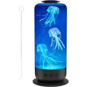 Jellyfish Lamp, Multi Color Changing Jellyfish Aquarium Lamp with 2 Light Modes 4 Speeds Control Mood Night Light for Home Office Bedroom Table,Gift for Kids Adults (Black)