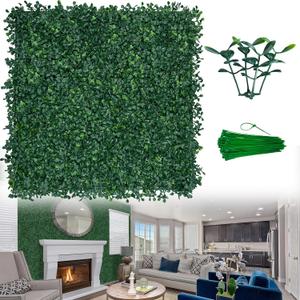 ODTORY Artificial Boxwood Wall Panels 20x20 inch 14Pcs, UV-Anti Faux Greenery Grass Hedge for Privacy ScreenFake Ivy Plant Fence for Outdoor Garden, Backyard, Balcony, and Indoor Home Decoration