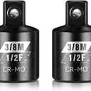 BLACKROBOT 1 Piece 1/2F To 3/8M Impact Socket Adapter Set,SAE Drive Cr-Mo Steel Exceeds ANSI Standards, Square Drive Reducer for Impact Driver Wrench