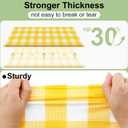 misaya 4 Packs Buffalo Disposable Table Cloth, 54 x 108 Inch Waterproof Plastic Tablecloth, Rectangle Yellow and White Checkered Table Covers for Picnic, Birthday, Party