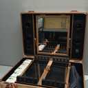 Kemier Makeup Train Case - Cosmetic Organizer Box Makeup Case with Lights and Mirror/Makeup Case with Customized Dividers/Large Makeup Artist Organizer Kit (Rose Gold)