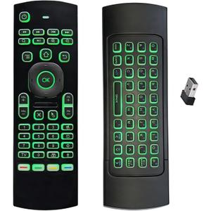 MX3 2.4G Mini Wireless Keyboard,Multifunctional Air Remote Mouse with Input Voice, 7 Color Backlit Remote Control, Infrared Remote Control for Android TV Box Projector PC MAC PS3 Pad Xbox