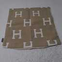 20x20'' Inches Throw Pillow Cushion Cover - Beige H Letter Embroidery Modern Fashion Style Couch Sofa Pillow Cover for Living Room Bedroom