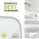 IMPROVIA Washable Underpads, Heavy Absorbency Reusable Incontinence Pads for Kids, Adults, Elderly, and Pets - Waterproof Protection Floor White & White (4 Pack - 18x24)