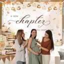 6x3.6ft Fall Book Themed Baby Shower Backdrop A New Chapter Will Soon Begin Decor Friendsgiving Maple Leaves Pumpkin Party Photo Studio Booth Background