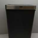 Rubbermaid Premier Series III Step-On Trash Can for Home and Kitchen, with Stainless Steel Rim, 12.4 Gallon, Charcoal, for Home/Kitchen/Garage/Apartment/Office