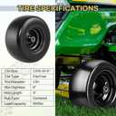 2 PCS 136.50-6 Flat Free Lawn Mower Tires and Wheel, Solid Smooth Tread Tire, 13x6.50-6 Zero Turn Mower Front Tires for Commercial Garden Lawn, with 3/4" & 5/8" Bearings, 4"- 8.2" Centered Hub