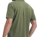 VEBOON Men's Short Sleeve Button Down Shirts Cotton Lightweight Stretch Moisture Wicking Dress Shirt with Pocket