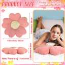 Beeveer 10 Pcs 15.75" Flower Plush Pillow for Sofa, Monochrome, Pink, 15.75 x 15.75 x 2.36 inches