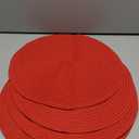 Floroom 15 Inch Round Braided Placemats Set of 4, Washable Heat Resistant Cotton Polyester Circle Place Mats for Kitchen Dining Table - Red