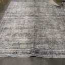 8x10 Brown Black Area Rug for Living Room Washable Vintage Distressed Carpet Large Bedroom Low Pile Non Slip Indoor Soft Retro Throw Accent Rug Office Kitchen Bathroom Dining Room