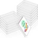 50Pcs Clear Greeting Card Storage Box, 4.5 x 6 x 1 Inch Greeting Card Boxes Clear Plastic Photo Storage Organizer (4.5 x 6 x 1 Inch)