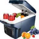 Iceblue Electric Cooler with Type-C, 8 Liter /11 Cans Mini Fridge with Belt, 9V Type-C Thermoelectric Dual-use Car Refrigerator, Car Fridge for Car, Dorm, Travel, Picnic, Gift - Blue