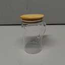 Glass Pitcher with Lid, 6"*3.14" Glass Water Pitcher, 17OZ/500ML Glass Pitchers with Handle and Lid for Tea, Milk, Coffee, Kitchen or Restaurant (1 PCS