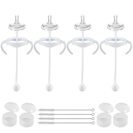 Straw Cup Conversion Kit for Philips Avent Natural Baby Bottles,Weighted Straw Sippy Cup Transition Kit with Soft Nipple and Handles for Toddler, Pack of 4