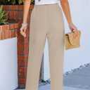 PIDOGYM Women's Linen Capri Pants, Lightweight Casual Summer Pants with Drawstring Elastic Waist (XL)
