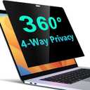 PYS 4-Way Privacy Screen for MacBook Pro 13 Inch (2016-2022, M1, M2) & MacBook Air 13 Inch (2018-2021, M1) - 360 Anti-Spy Filter, Matte Anti-Glare Protector, Scratch-Resistant Film, Laptop Privacy Filter Shield (Black)