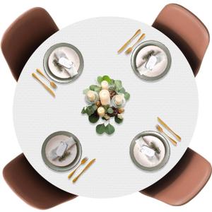 LAMINET - Deluxe Cushioned Heavy-Duty Elastic Edged Quilted Table Pad - Large Round - Fits Tables up to 45" - 56 Diameter - The Ultimate Protection for Your Table