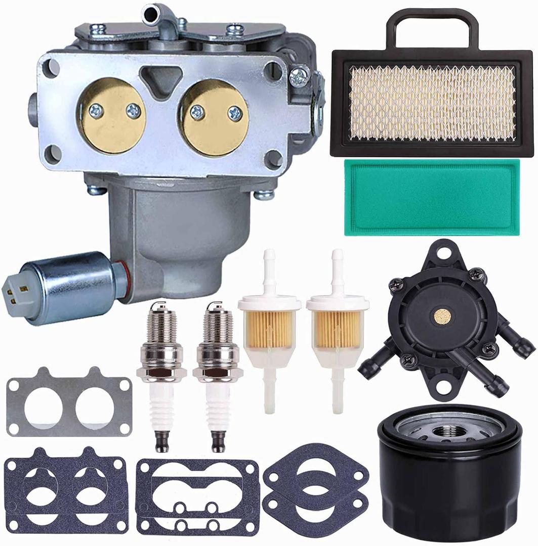 791230 Carburetor, Compatible with Briggs and Stratton 407777 20-25 HP V-Twin Engine, 699709 499804 Carburetor Kit for John Deere MIA10632 LA150 LA145 LA130 L120 with Lawn Mower Air Filter