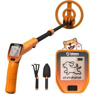GoGonova Metal Detector, Adjustable 27.5 - 37.8 Metal Detector for Kids with LED Display, Lightweight Kids Metal Detector Kit with 6.8 Waterproof Search Coil, Gift for Boys & Girls, Orange