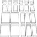 SMARTAKE 22-Piece Drawer Organizer with Non-Slip Silicone Pads, 4-Size Clear Desk Drawer Organizer Trays Storage Tray for Makeup, Jewelries, Utensils in Bedroom Dresser, Office and Kitchen, Clear (Large)