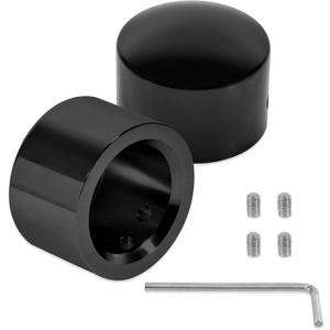 SaferCCTV Motorcycle Rear Axle Cover Cap Nut Bolt Kit,CNC Aluminum RC Front+Rear Axle Cover Cap (Black)