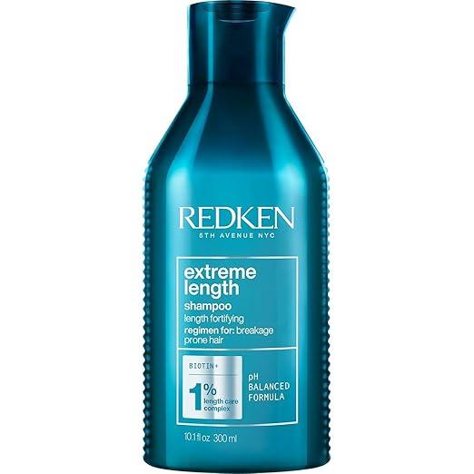 Redken Extreme Length Shampoo For Damaged Hair  Prevents Breakage and Strengthens Hair, Infused With Biotin For Hair Growth, 10.1 Fl Oz