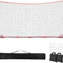 7x7/16x10/20x10ft Backstop Net, Ball Stop Net with Handbag,Fix Sports Net Barrier by 4 Spike&2 Sandbag,Sports Practice Barrier Net for Baseball,Softball,Lacrosse Train,Backstop Net for Backyard