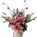 ZYZEV Artificial Poinsettias Christmas Flowers with Red Berry Pine Cone Branches Linen Base,12 Faux Poinsettias Plants for Home Office Table Fireplace Winter Indoor Christmas Decorations Red (3in)