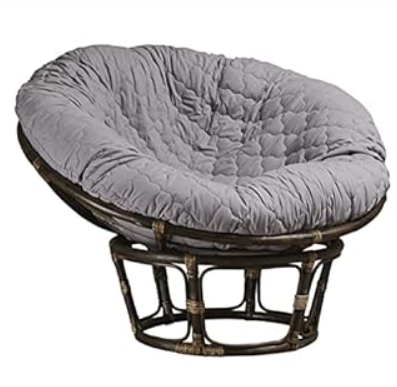 Papasan Cushion Cover - Quilted Shape, Soft Microfiber Fabric, Zippered Papasan Cushion Cover Only (Grey, 50 Inch x 50 Inch)